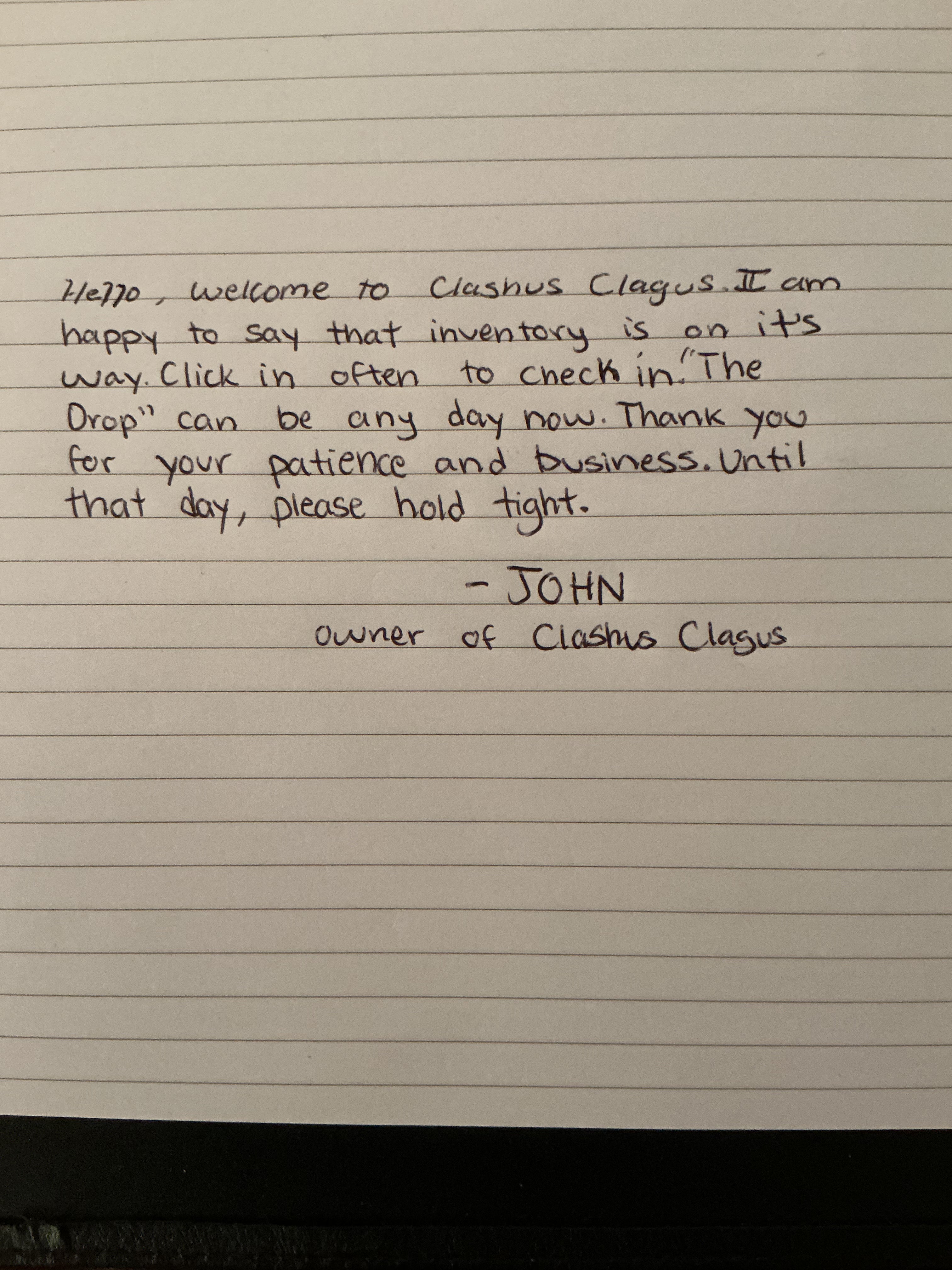 LETTER FROM OWNER II